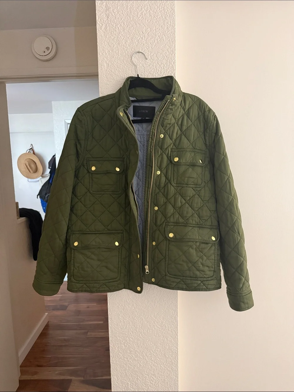 J. Crew women's Quilted Olive Green Field Jacket